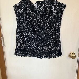 Vintage Torrid Corset Size 4  Black and White Lace top removable straps